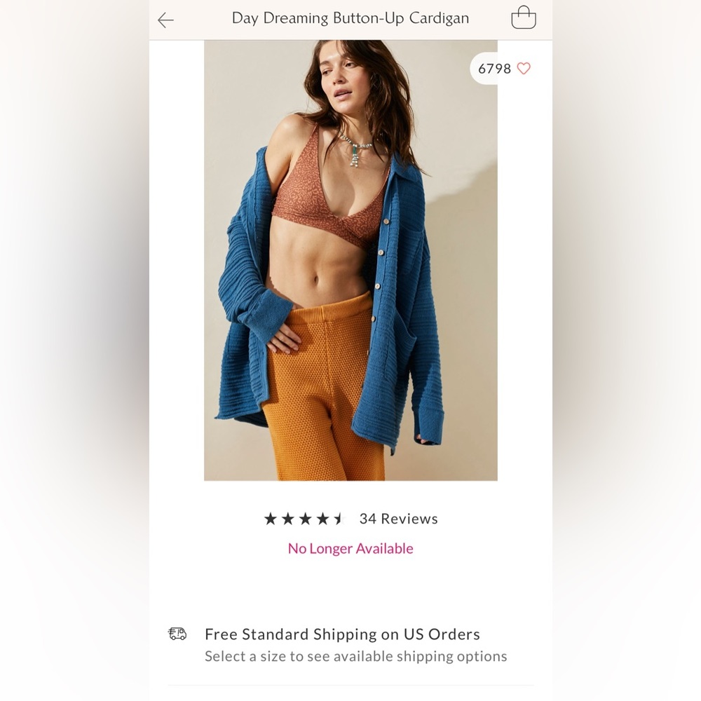 Free People oversized Daydreaming Bottom Up Catdigan Blue XS - fits XS - LG